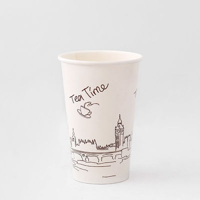 16oz 540ml Copo de papel de parede única Pla Copo de papel revestido Logotipo personalizável