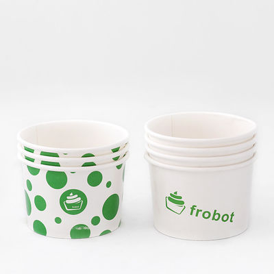 Caixa de papel descartável de sorvete 650ml Logotipo Personalizado Caixas de sobremesa brancas Forma robusta