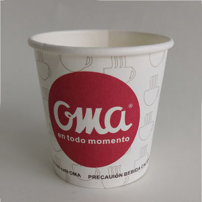 6oz Single Wall Paper Cups 0.18L Biodegradable Paper Cups For Cold Drinks Etiqueta personalizada