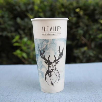 22 oz 630 ml Copo de papel de parede único Impressão personalizada Copas de festa biodegradáveis