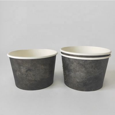Impressão personalizada Copas de sopa quente descartáveis 363 ml Copas de sopa de papel branco revestido com PE