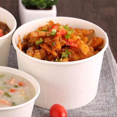 1100 ml Copas de papel para sobremesas Embalagens de alimentos Container de salada de macarrão 66 mm