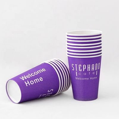 Copo de papel de parede único livre de plástico roxo 24 oz 675 ml Copo de café de papel personalizado 90mm