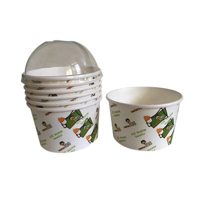 Taça de papel de 120 ml compostável Branco Kraft PLA revestido Copos de sorvete de papel descartáveis