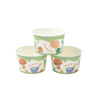 Comida Para Ir Papel Cachoeiras de Alimentos 600ml Sopa Container Portavel Caixa de Salada PLA revestido