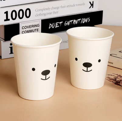 Copo de papel de parede único de qualidade alimentar 230ml 8.5oz Copas de papel biodegradáveis