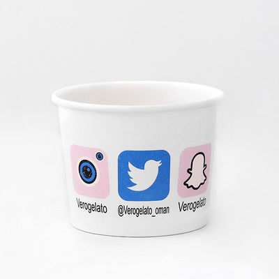 Impressão personalizada de sorvete Sundae Bowl Set descartável 120ml Duplo revestimento PE