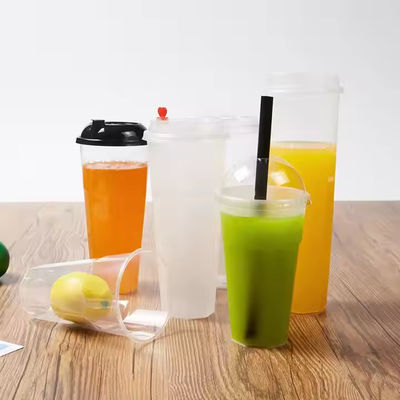 Copo de plástico de 1000 ml de papelão descartável personalizar logotipo Copo de café gelado para levar