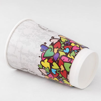 OEM 16oz Double Wall Paper Cup PE revestido Copa de chá de leite descartável