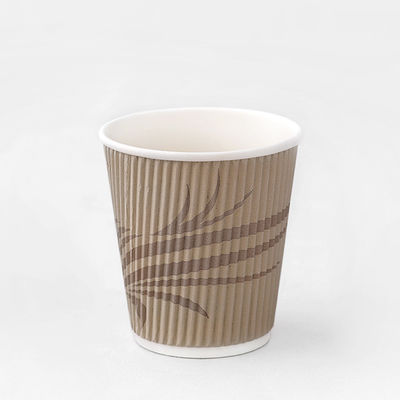 Biodegradável Copo de Papel de Parede 12oz Beber Quente Kraft Copas de Papel de Ripple