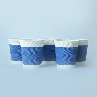 22 oz 630cc Ripple Wall Paper Cup For Juice PE revestido Eco Friendly