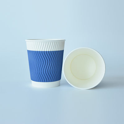 630ml 22oz Ripple Wall Paper Cups Papel impresso Copas de café para beber