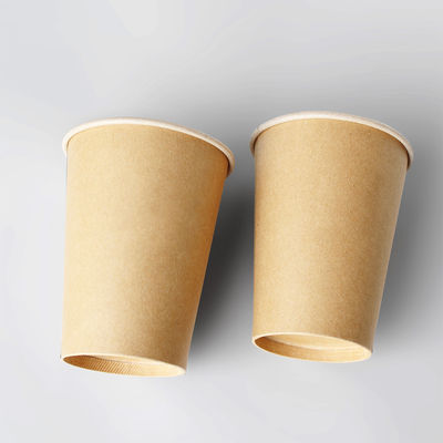 Copo de papel Kraft castanho de qualidade alimentar Copo quente Kraft de parede única revestido de plástico livre