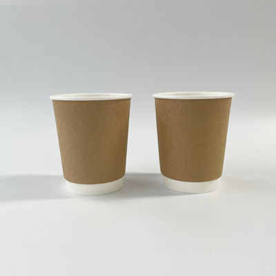 Copo de papel Kraft de parede dupla Copo de café descartável Kraft 3OZ 75ml