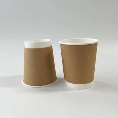 Logotipo personalizado Copas de sorvete de papel Kraft 16OZ Copas de papel de parede dupla revestidas com PLA