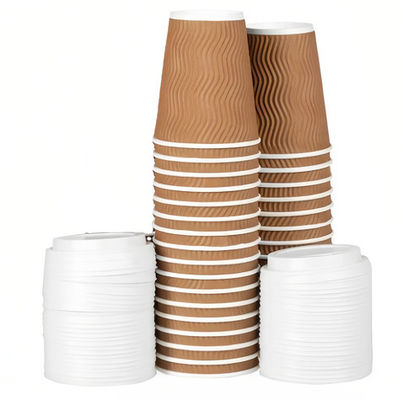 Copo de papel Kraft biodegradável 250 ml PE revestido