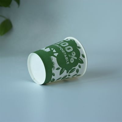 3 oz 75 ml Copo de papel de parede único Biodegradável Copo descartável de marca