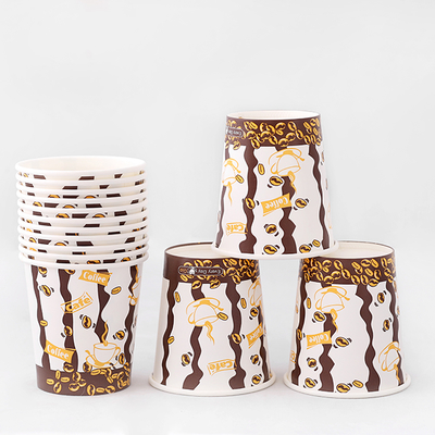Copo de Papel Descartável de Parede Simples com Logotipo Personalizado 4oz-32oz com Tampa