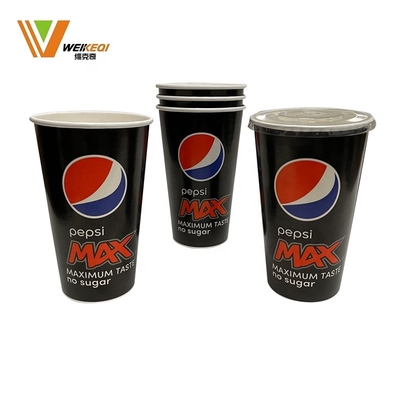 Copo de papel de parede simples descartável impresso sob medida para bebidas geladas